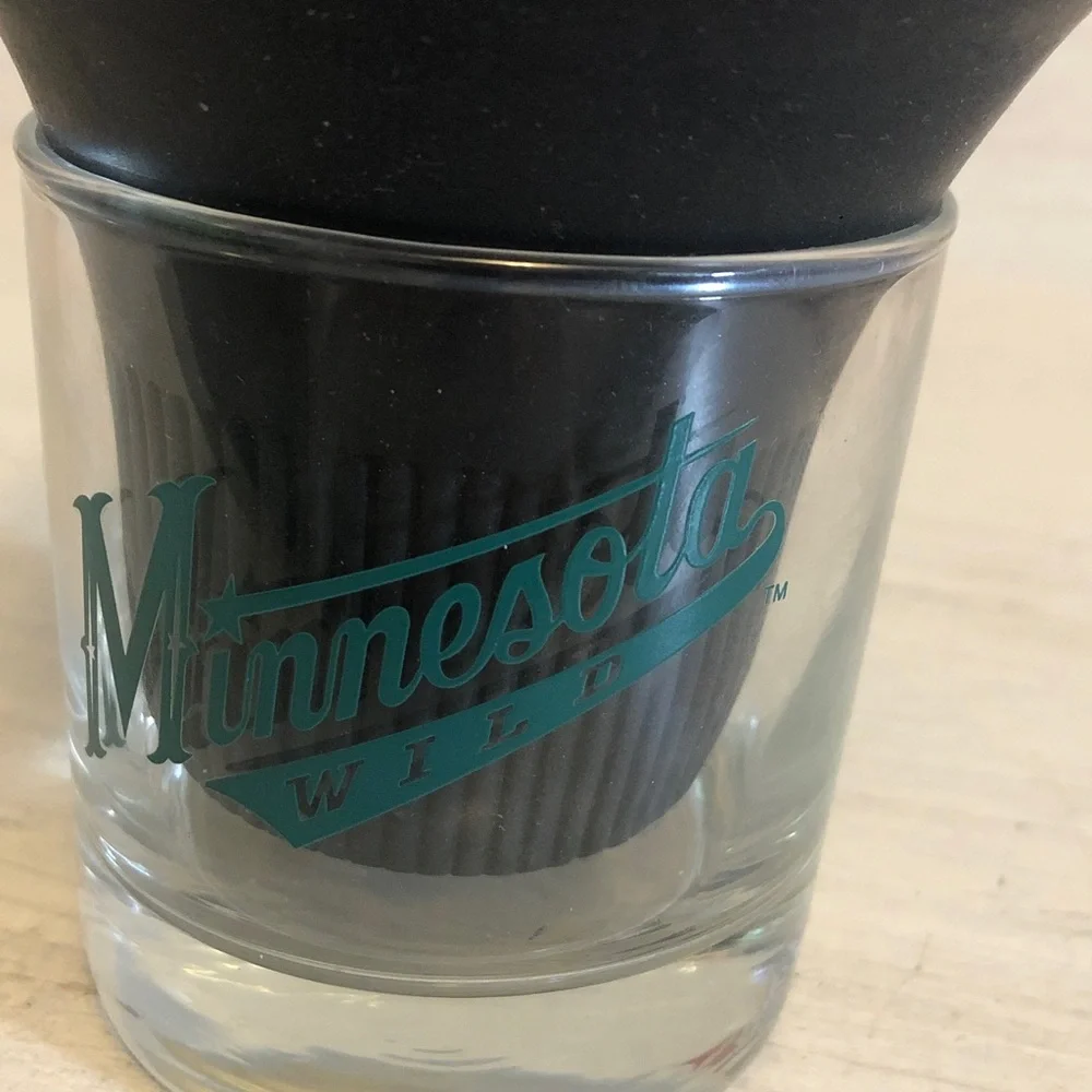 Jack Daniels and NHL Minnesota Wild co-branded 8oz. Drinking glass